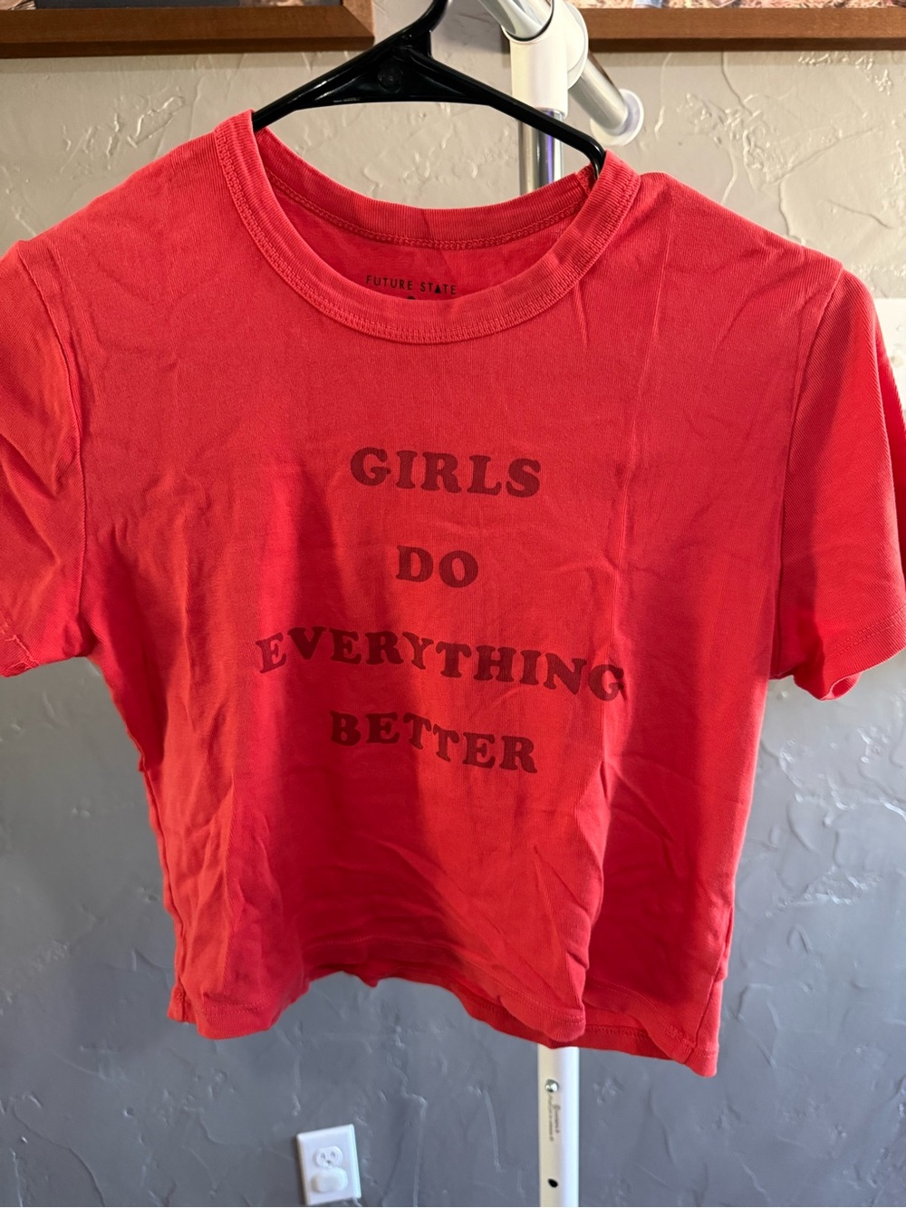 Future State Red Graphic Crop Tee - Girls Do Everything Better